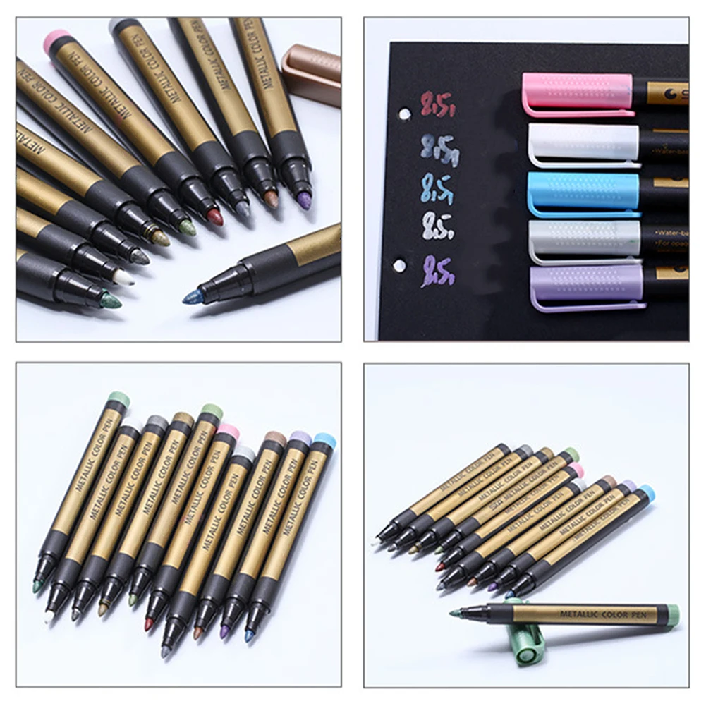10 шт. товары для рукоделия металлический маркер черная бумага ручка рисования