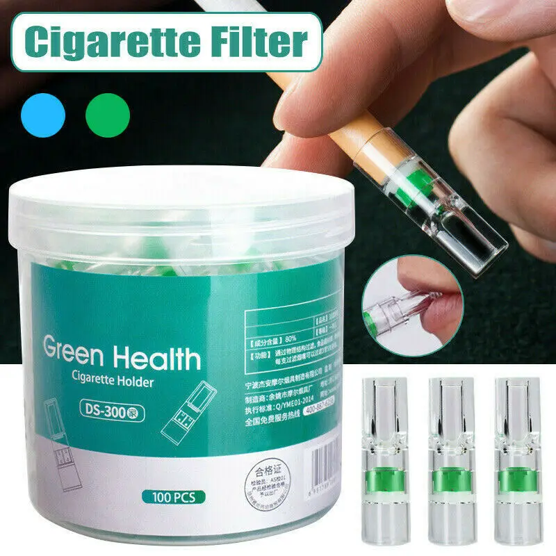 

100Pcs Disposable Tobacco Cigarette Filter Tip Tar Nicotine Reduce Tips Filters Smoking Reduce Cigarette Holder Converter