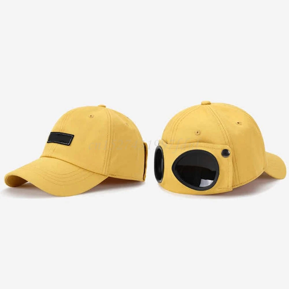 Adult Novelty Pilot Glasses Goggles Baseball Cap 2 in 1 Harajuku Hip Hop Vintage Sunglasses Outdoor Sunscreen Peaked Hat
