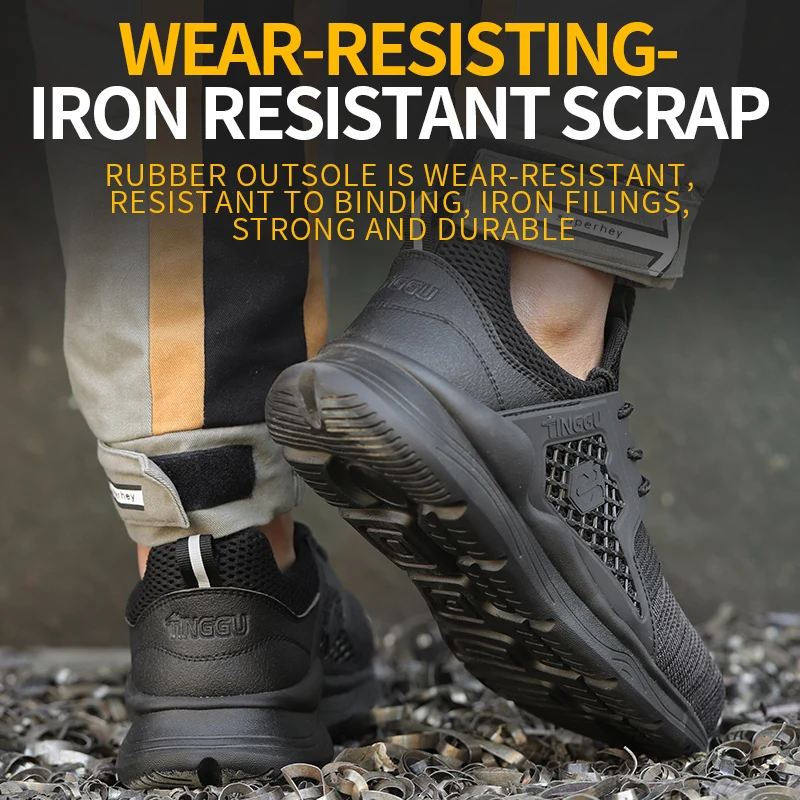 

Air Mesh Steel Toe Work Shoes Breathable Working Shoes Man Safety Lightweight Puncture-Proof Safety Boots Dropshipping