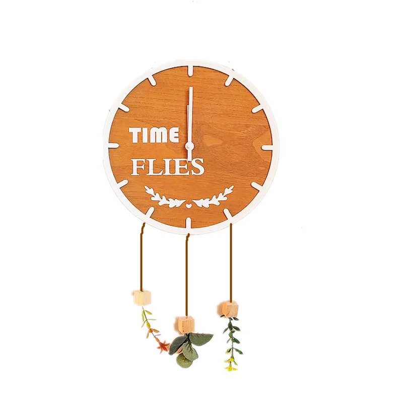 

Милые детские настенные часы, элегантные деревянные винтажные креативные настенные часы для спальни в скандинавском стиле, настенные часы ...
