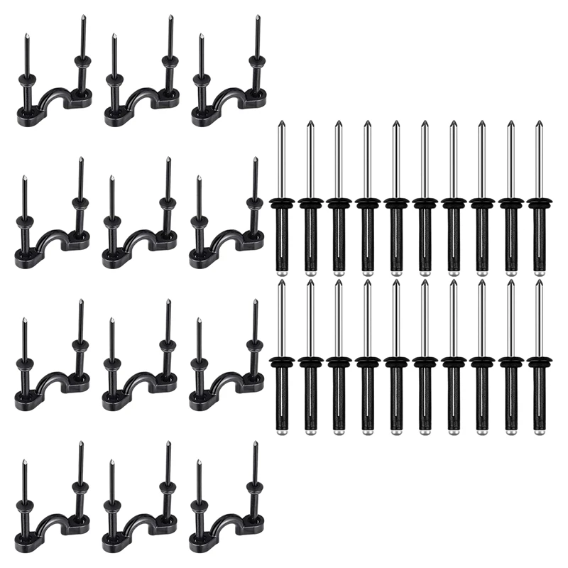 

12Pcs Kayak Pad Eye Tri-Grip Rivet 3/16 Inch Deep Water Long Grip Mounting Rivet for Installing Kayak,Canoe Accessories
