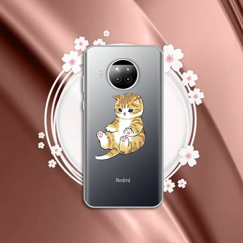

Cat Phone Case Transparent for Xiaomi mi Redmi note 10 t 8 9 pro lite 11 Samsung S 8 9 10 20