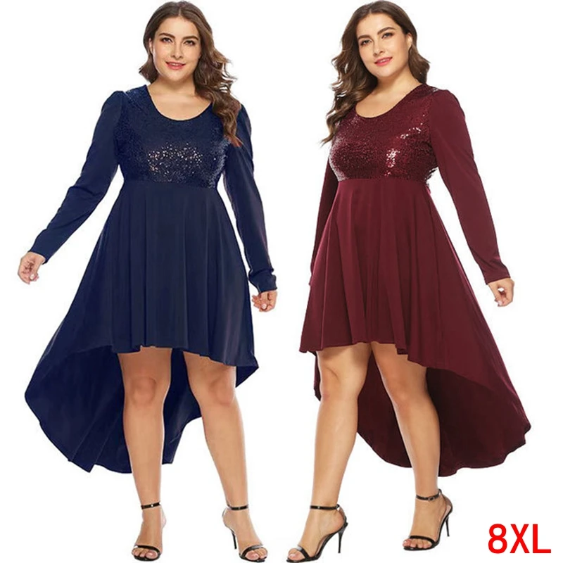 Большие размеры 5XL 6XL 7XL 8XL бюст 130 Большой размер женское платье с блестками