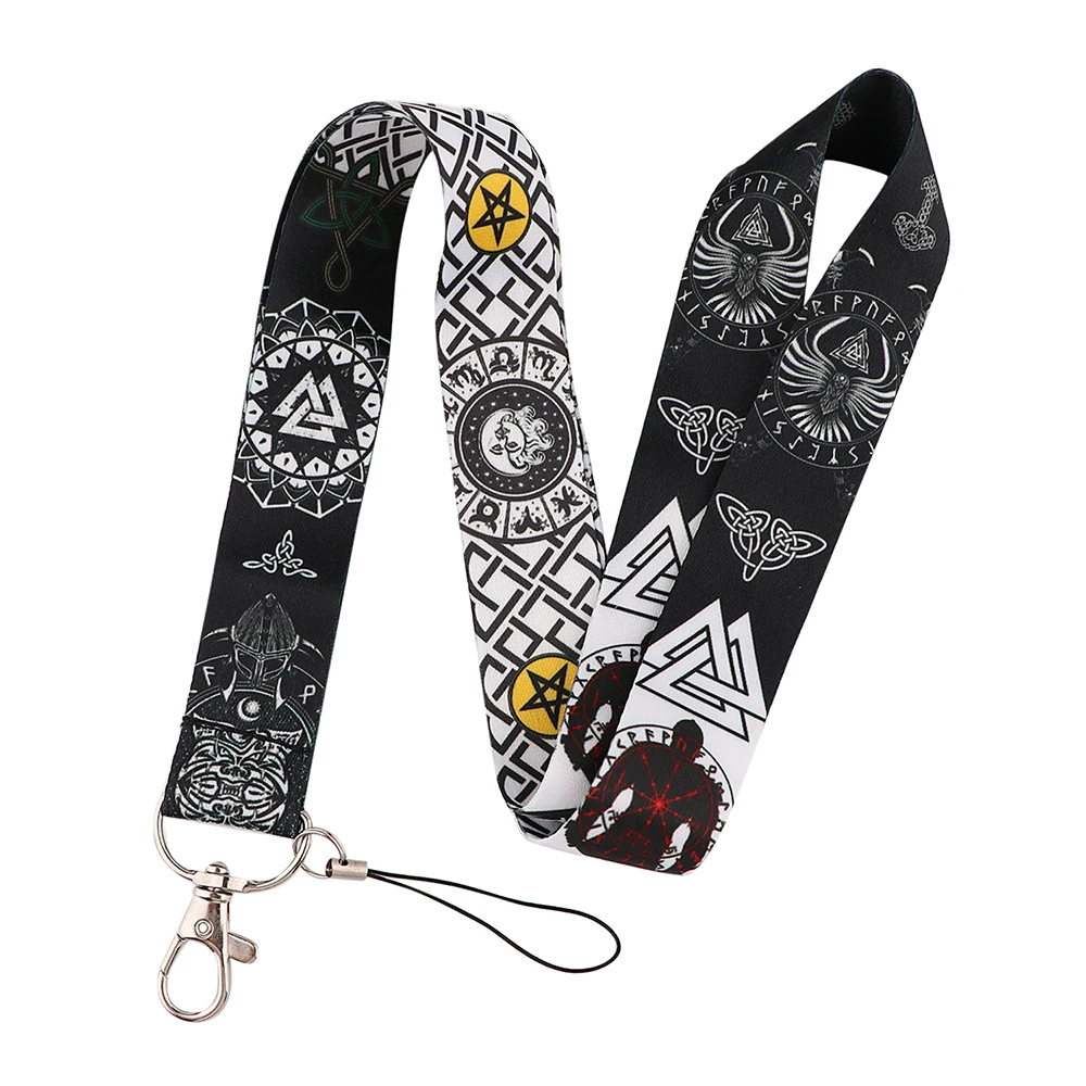

YL788 Wholesale Viking Lanyard Keychain ID Badge Holders Mobile Phone Rope Key Neck Straps Key Rings Accessories