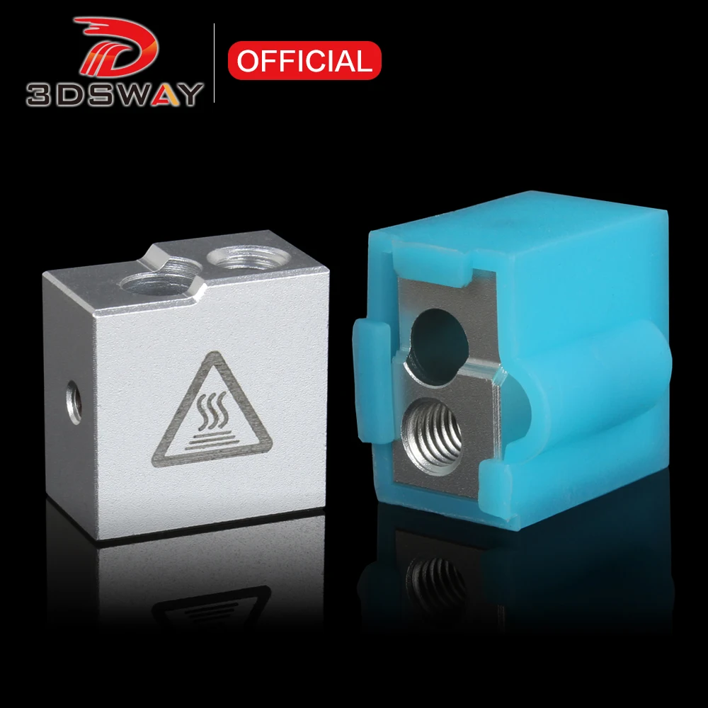 3DSWAY 3D Printer Parts Heater Block e3d v6 Hotend Volcano v2 Heat Extruder J-head Aluminium Heating Silicone socks | Компьютеры и