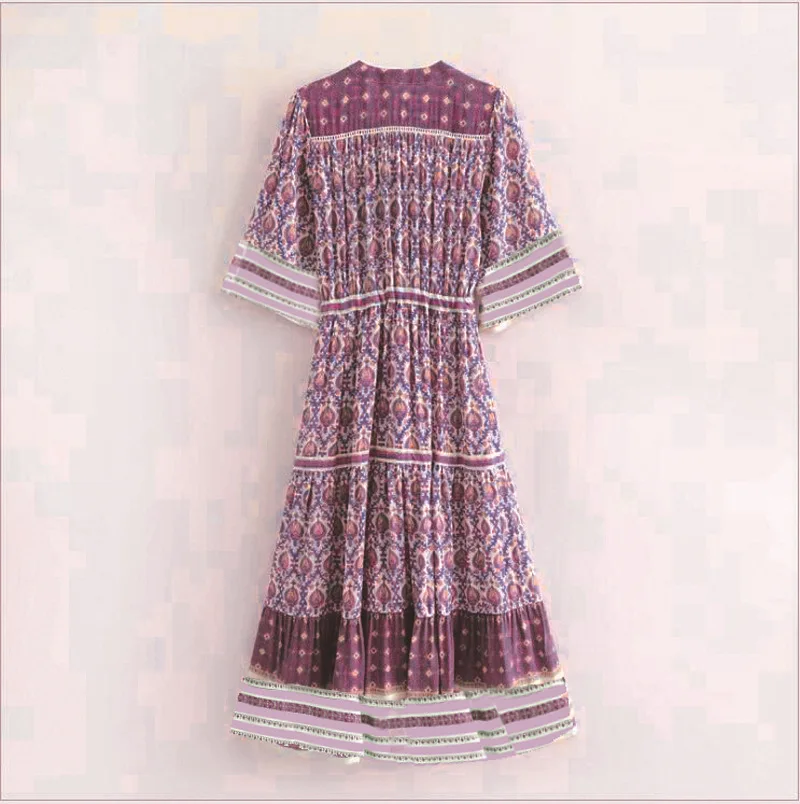 

Mandylandy Dress Women's Casual Short Sleeve V-neck Lace-up High Waist Dress Spring and Summer Fashion Printed Loose Dress