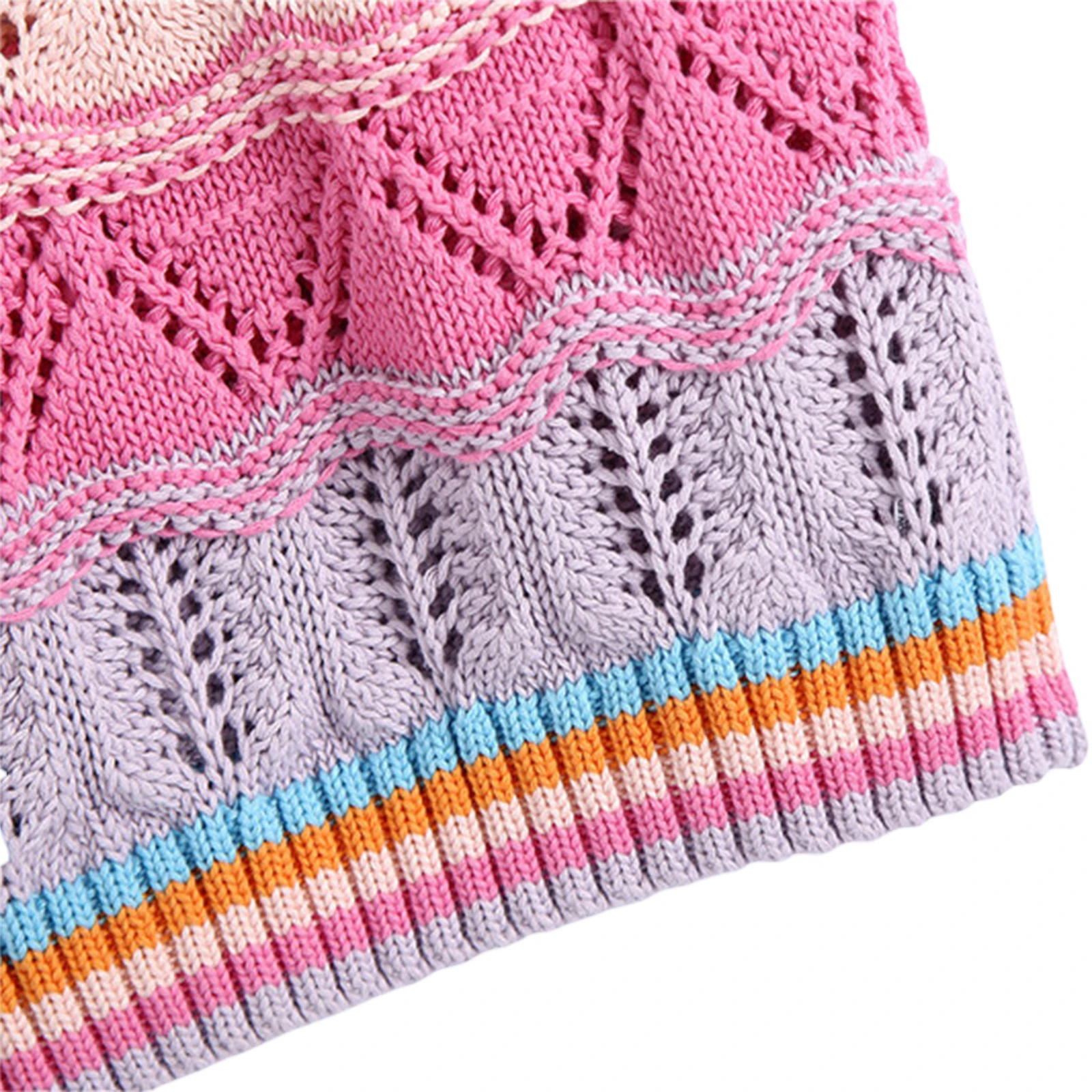 Модный женский вязаный крючком свитер жилет богемный без рукавов с круглым