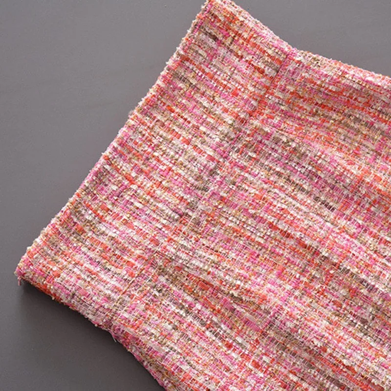 Новинка 2020 офисный женский твидовый жакет накидка с кисточками юбка комплект из