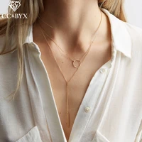 cc stainless steel choker necklace for women pendant stylish x shape trendy necklaces jewelry femme goldsilver color yx14920