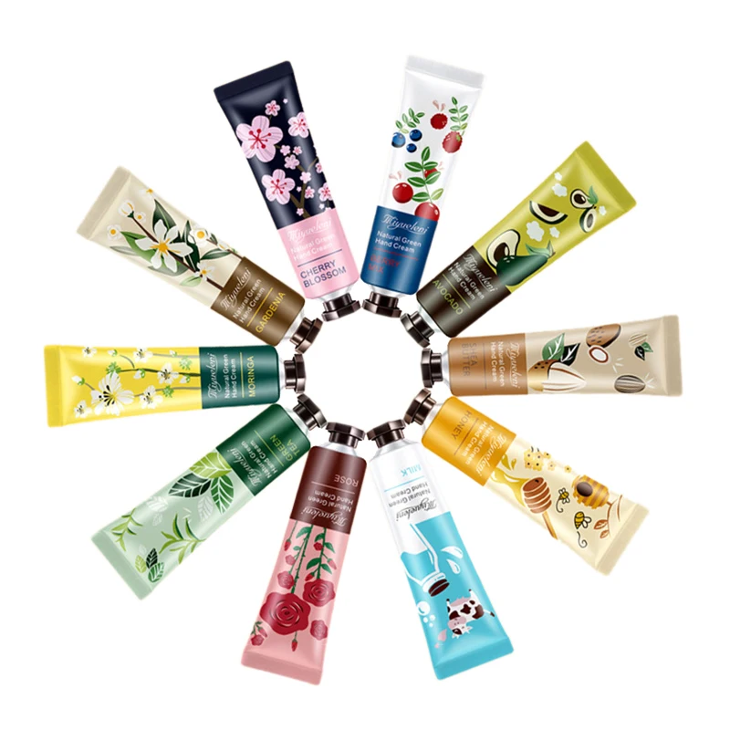 

10Pcs Plant Extract Fragrance Hand Cream Repair Anti-Cracking Moisturizing Nourishing Hand Massage Lotion Daily Hand Care