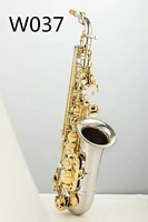 brand new a wo37 alto saxophone nickel plated gold key professional sax mouthpiece with case and accessories