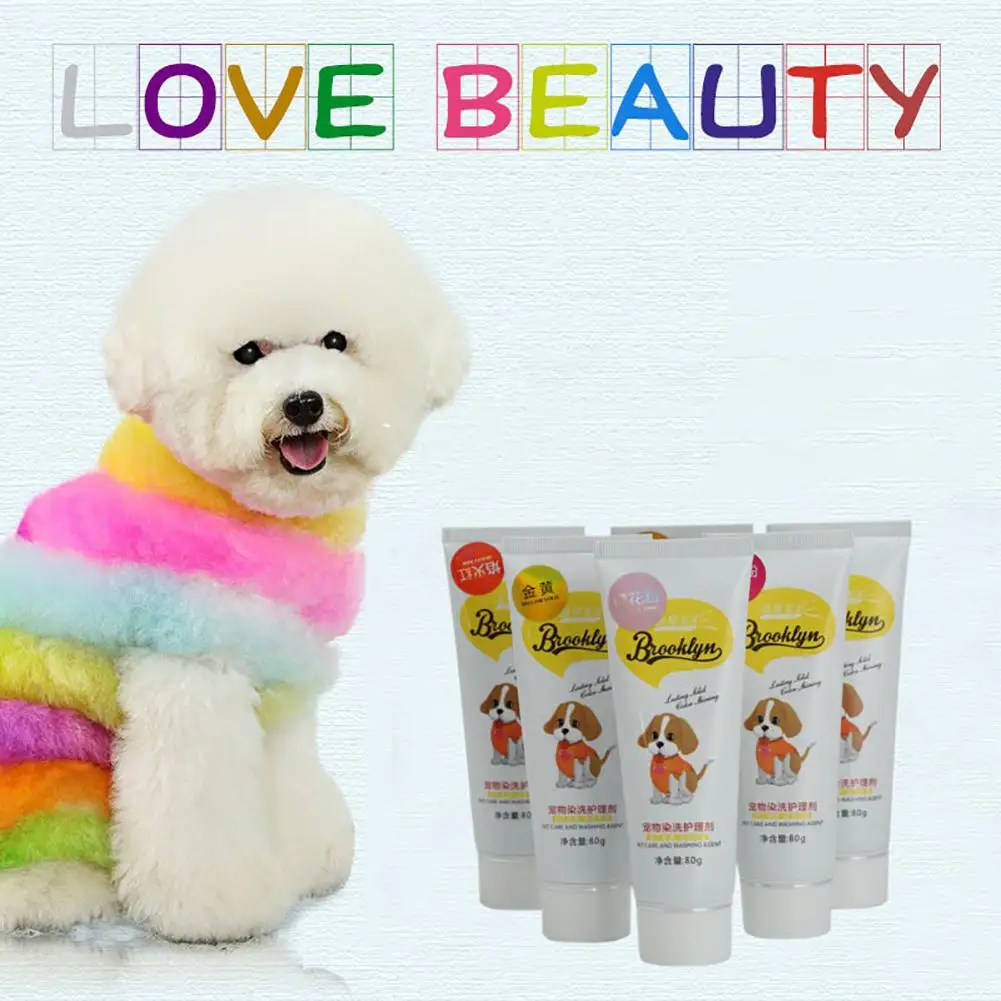 

80g Pet Dog Cats Animals Hair Bright Coloring Dyestuffs Dyeing Pigment Agent Supplies Safe Dog Accessories 2019