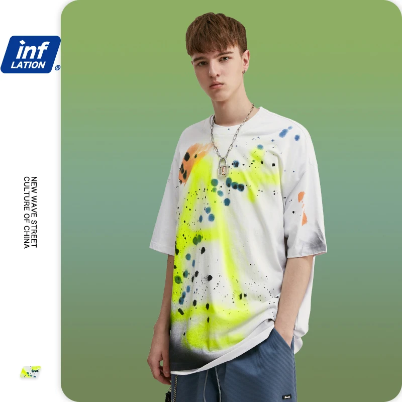 Футболка мужская неон печать зеленого цвета|Мужские футболки| |