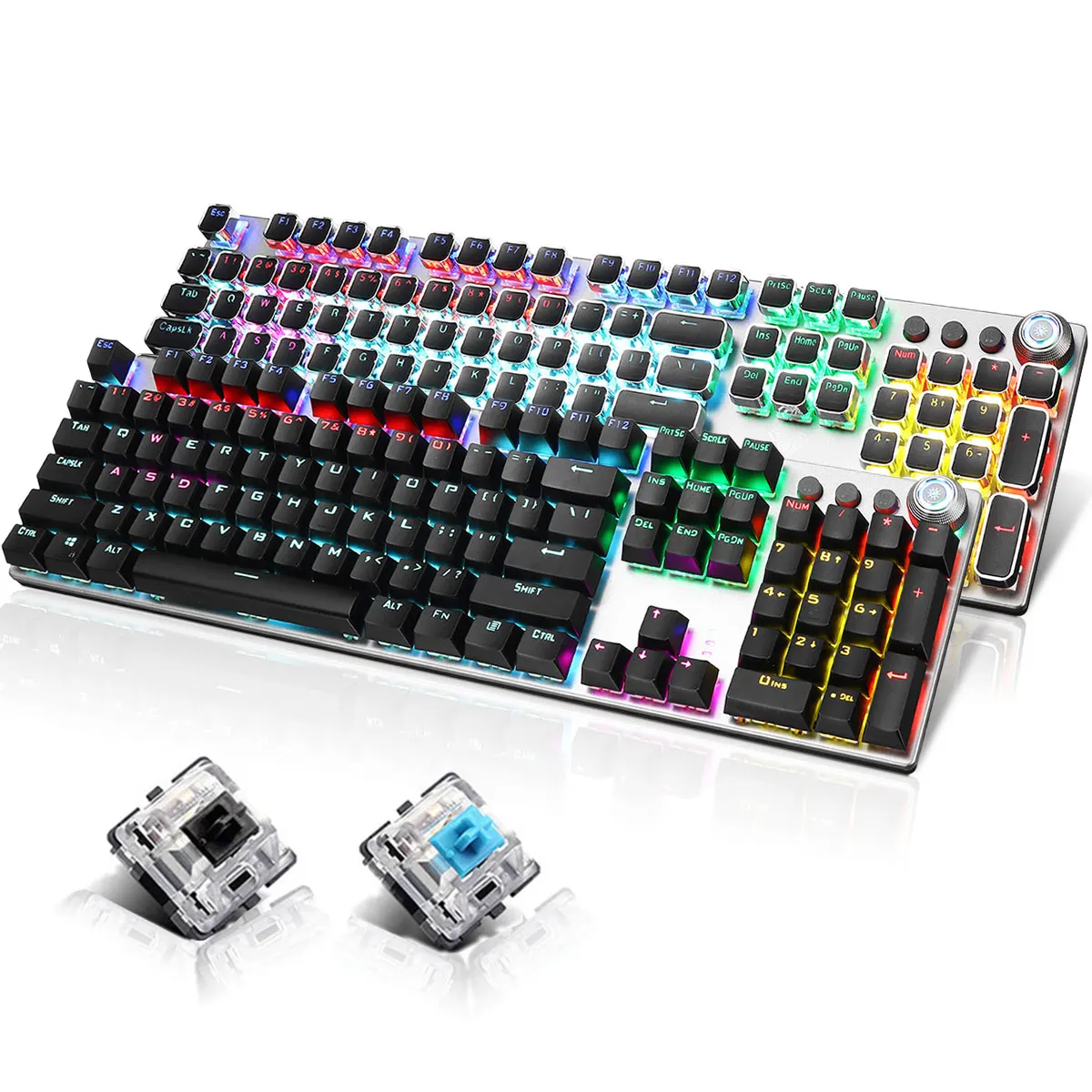 

Клавиатура игровая Механическая Проводная с RGB-подсветкой, 108 клавиш