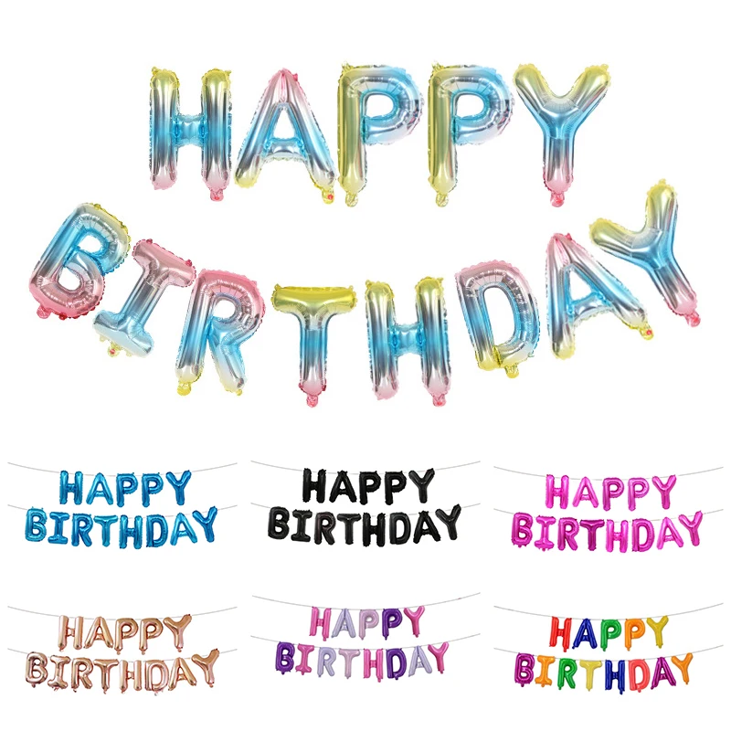

13/14pcs New Letter HAPPY BIRTHDAY Foil Balloons Kids Alphabet Air Balloons Baby Shower Supplies Happy Birthday Party Decoration