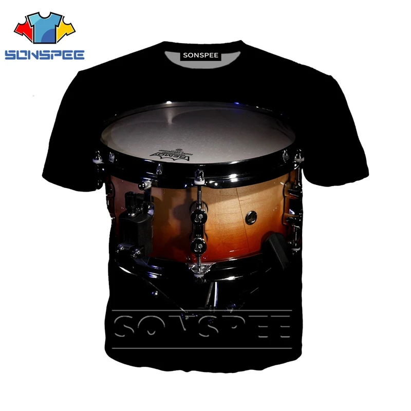 Anime 3d print funny music t shirt Men Women fashion t-shirt drum set sexy kids Harajuku top tee Funny shirts homme tshirt A48 - Цвет: 07