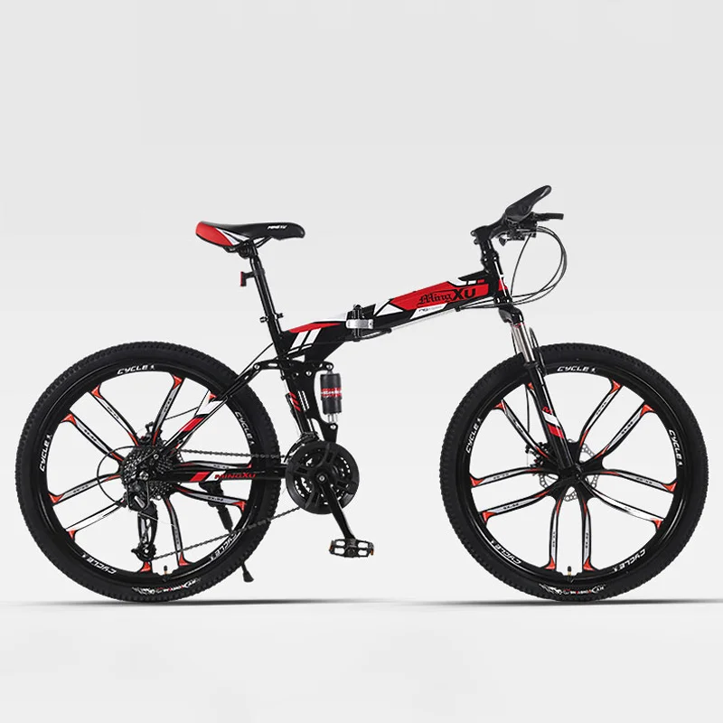 Горный велосипед складной колеса 26 дюймов двухскоростной амортизирующий для