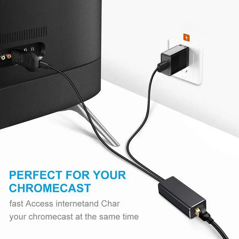 USB Ethernet адаптер 10/100 Мбит/с для Chromecast Micro USB2.0 к RJ45 Fire TV/Google TV Stick сетевая карта |