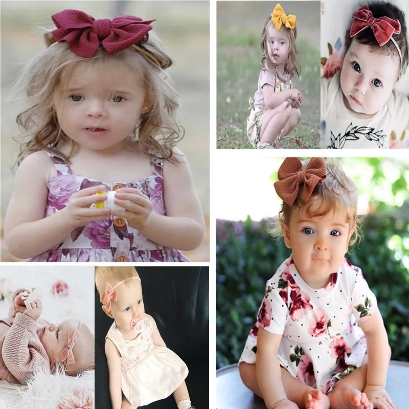 для маленьких девочек бант повязка на голову ребенка с бантом нейлоновая