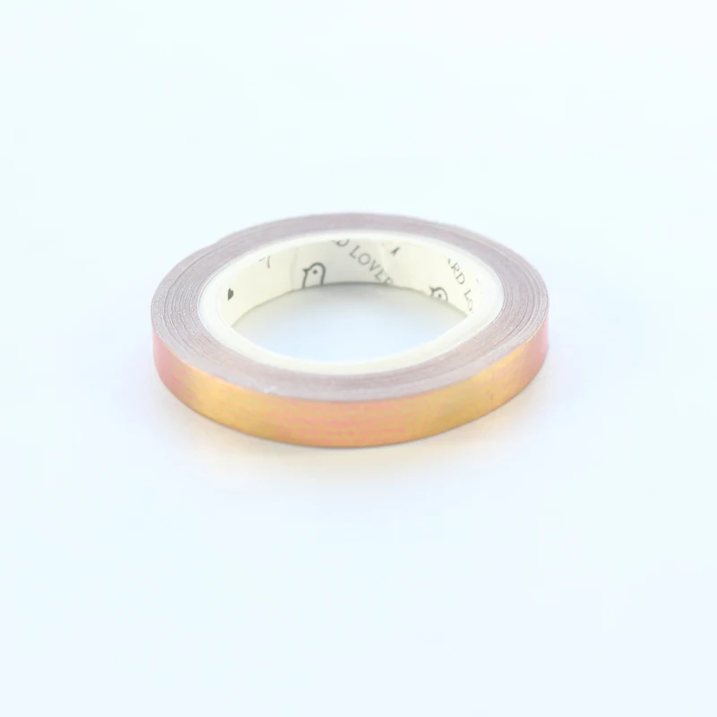 Domikee креативный лазерный дизайн мини Декоративные DIY маскирующие ленты для упаковки подарков ремесло рабочие или блокноты-органайзеры, 5 мм* 5 м - Цвет: Розовый