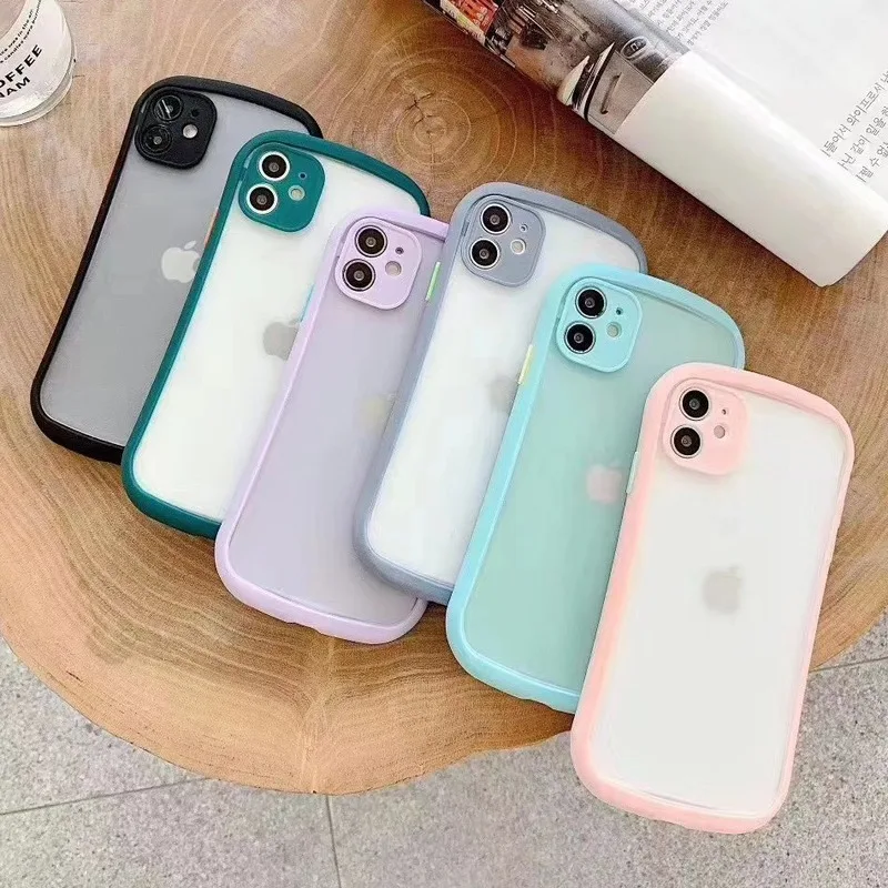 

Luxury Color Transparent Matte Phone Case for Iphone 7 8 Plus X XS 11 12 Mini Pro MAX XR SE 2020 Shockproof Smooth Back Case