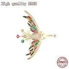 2021 новые модные ювелирные изделия, изысканная блестящая брошь из циркония, Очаровательная Женская Брошь в виде птицы