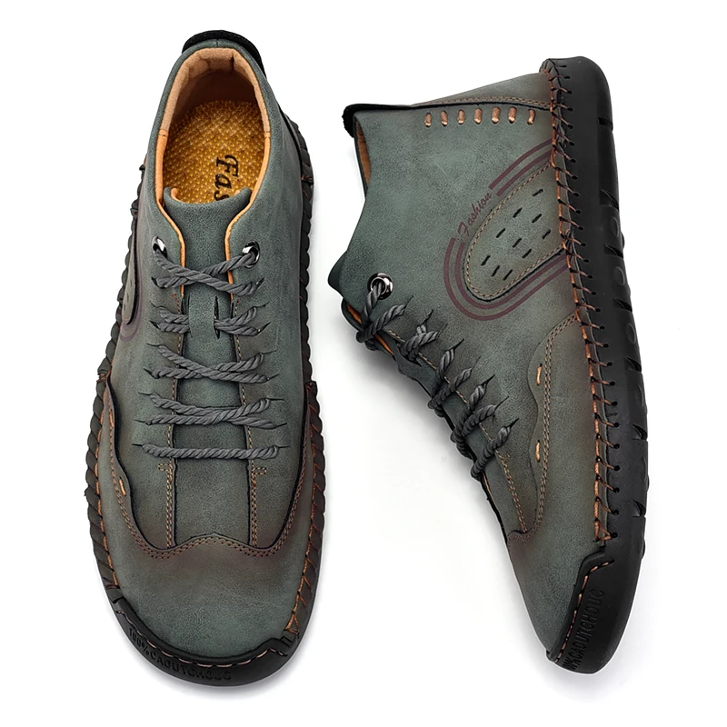 

Large Size Fashion Casual Men Boots Soft Split Leather Boots Men Handmade Famous Hot Sale Men Ankle Boots Casual Footwear