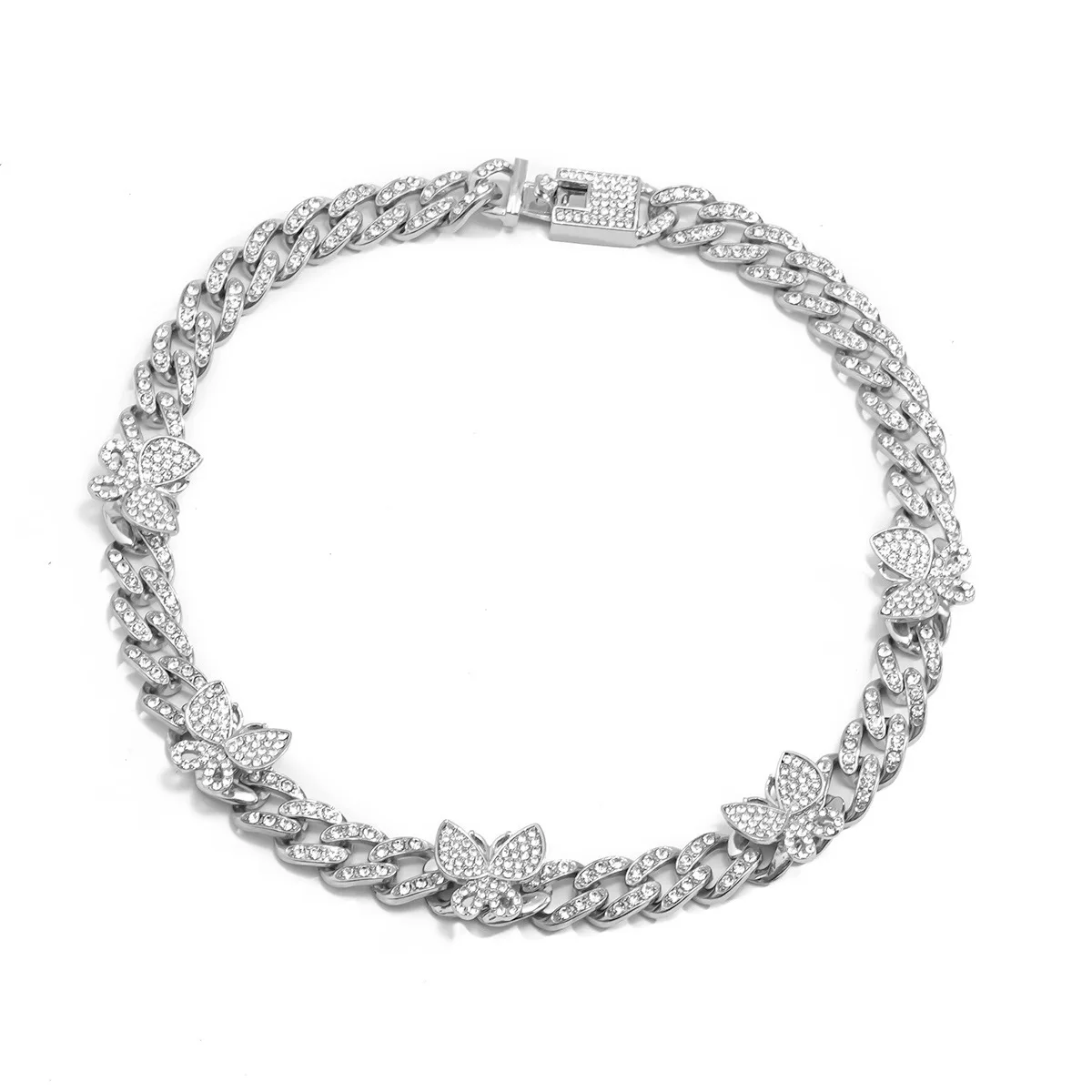 

Ювелирное изделие, простое темпераментное женское ожерелье с маленькой бабочкой, ретро этническое кубинское ожерелье с полным бриллиантом