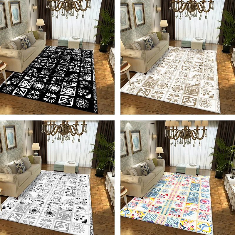 

Modern Luxury Carpets Living Room Bedroom Coffee Table Big Carpet Creative Geometric Rug Rugs Pattern Can Household Print Custom