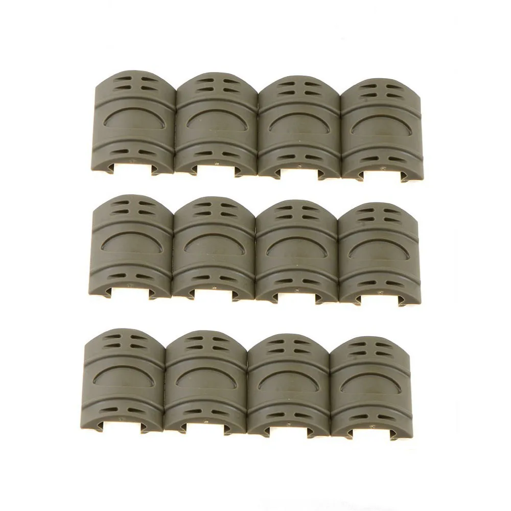 

12 Pcs a Lot Tactical Picatinny Quad rail Rubber Covers Tactical Rubber Rail Covers Hunting Accessories