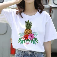 fashion womens top graphic t shirt womens kawaii camisas t shirt womens t shirt pineapple fruit clothing printed t shirt