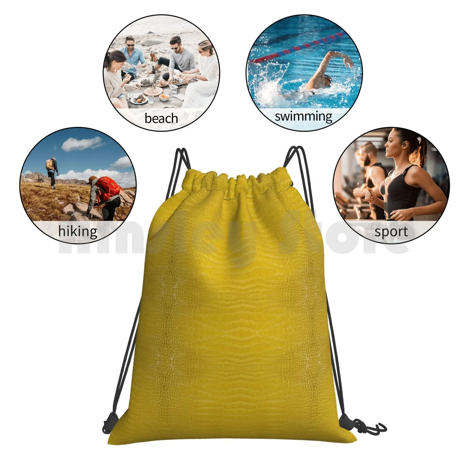 

Yellow Alligator Skin Backpack Drawstring Bag Riding Climbing Gym Bag Loolyelzayat Yellow Alligator Skin Wildlife Alligator