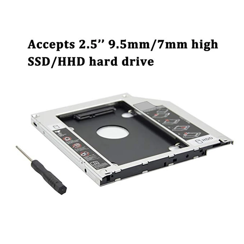 2 шт. аксессуары: 1 SATA 2Nd HDD HD SSD корпус жесткий диск Caddy чехол-лоток и Кабель-адаптер