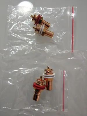 

1 Pair CMC 816U Oxygen Free Copper Plated 24K Gold RCA Socket CMC816 DIY Chassis Connector