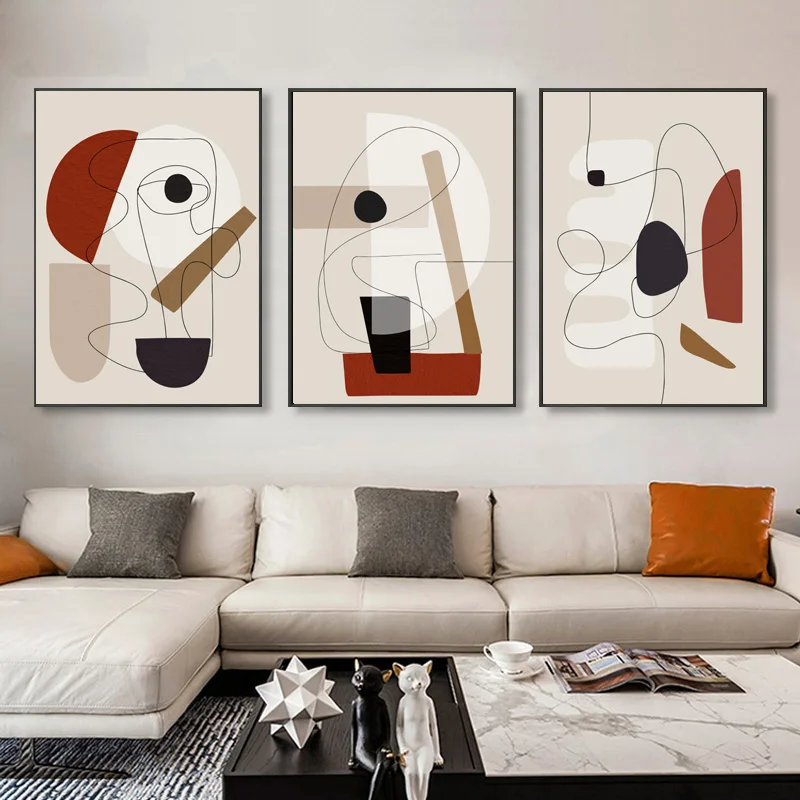 

Nordic Simple Modern Abstract Geometric Figure Line Canvas Painting Porch Mural Posters Prints Picture Wall Decorative Painting