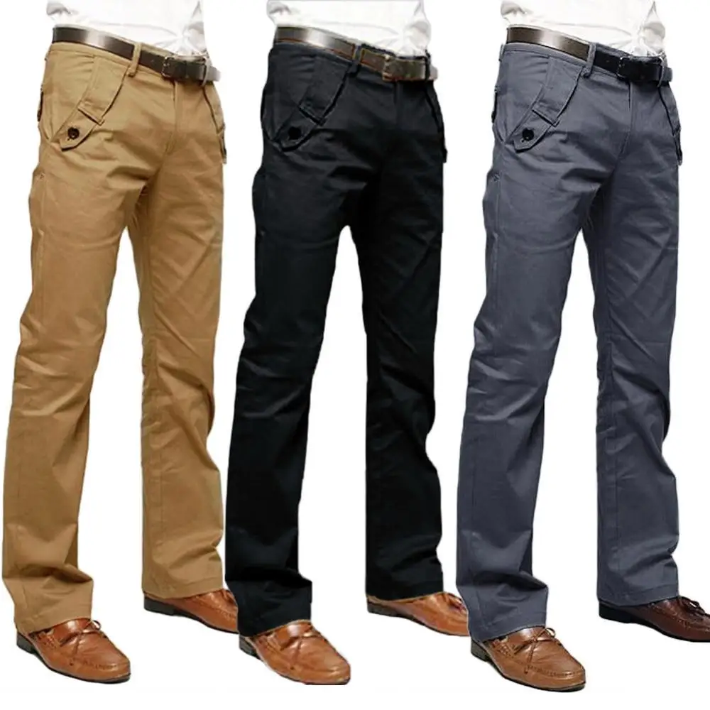 

Men Casual Jeans 2021 Summer For Date Solid Color Pockets Cotton Long Straight Pants Slim Button Trousers