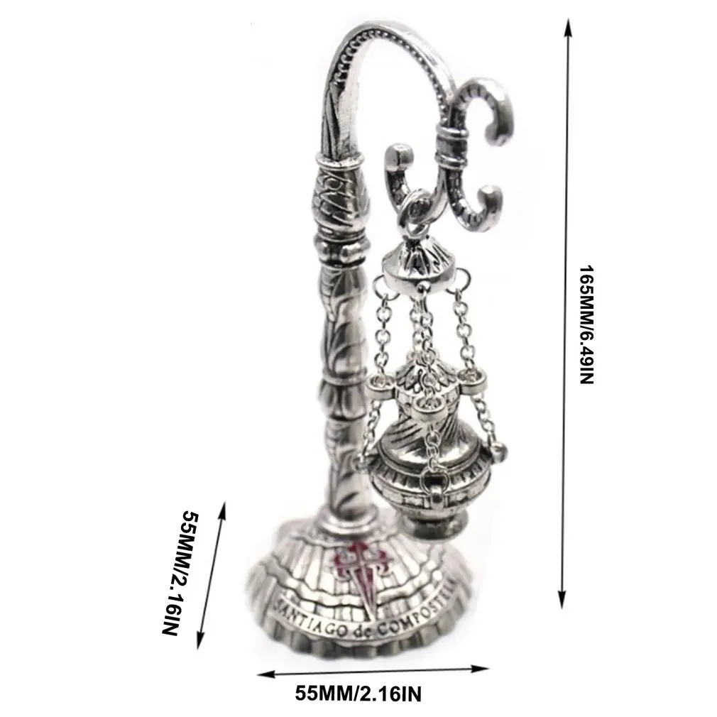 

WP-100 Antique Carved Incense Burner Censer Cross Decoration Church Chapel Ornaments Prayer Religious Home Worship Supplies