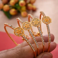 4pcsset gold color baby banglesbraclet indian ethiopian african dubai bracelet for kids baby 3 14 years old jewelry