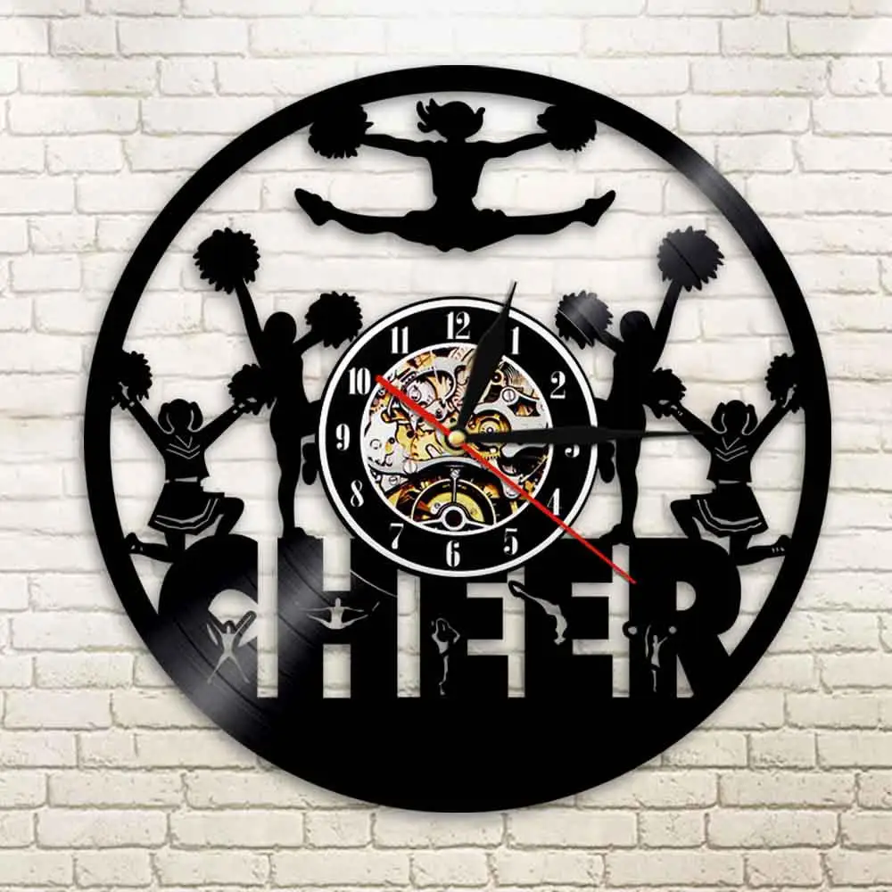 Настенные часы черлидеев силуэта настенные для домашнего декора болельщиков