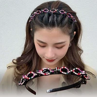 mueraa rhinestone shining double bangs korean style hairband hairpins for women girls fashion elegant hairstyle hair accessories