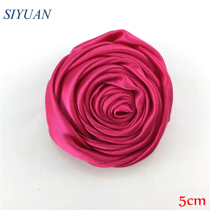 10 шт./лот 5 см свернутый атласный цветок бутон розы с зажимом для волос Розничная