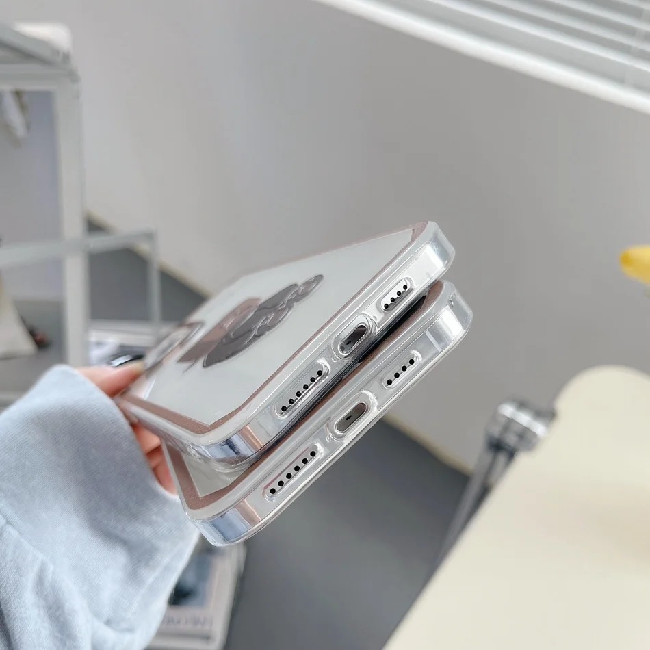 

Discouraged Vitality Bear Print Frame Case For iPhone 11 12 Pro XS Max XR Camera Protect Soft Cover For iPhone SE 2020 8 7 Plus