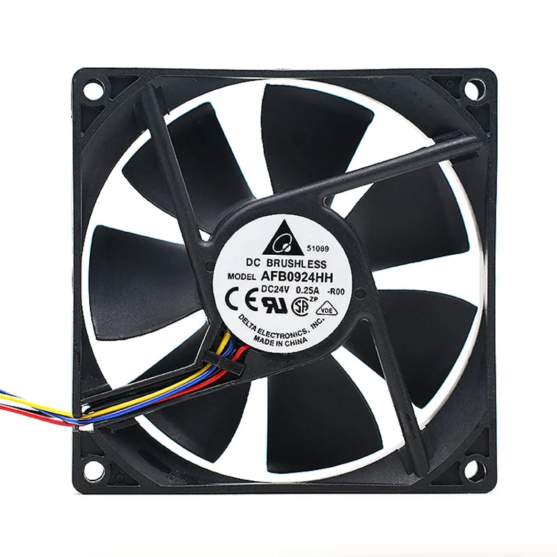 4-проводной вентилятор охлаждения сервера Delta Electronics AFB0924HH R00 DC 24 в 0,25 а 92x92x25 мм