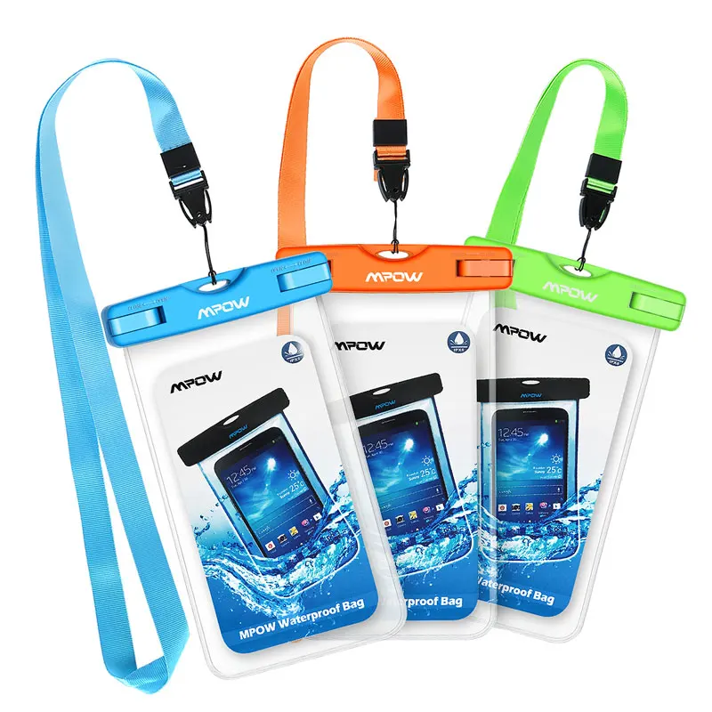 blue orange green 3 шт./лот Mpow 6,5 дюймов IPX8 водонепроницаемый чехол Универсальный чехол для телефона для плавания и фотосъемки под водой для Xiaomi 8 iPhone X Xs Max - Цвет: blue orange green