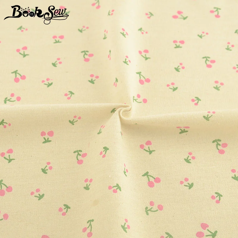 Booksew материал анкара бежевая хлопковая льняная ткань вишневого типа для