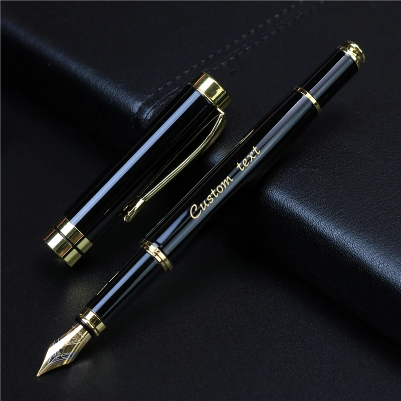 Exquisite Fountain Pen customized engraving text LOGO Office Roller Pen 0.5mm Black ink school student stationery gift pen