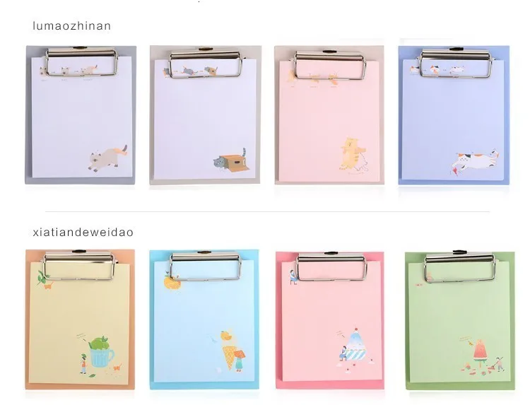 JIANWU Van Gogh Board Clip Sticky Note Clipboard Memo Pads Fruit Notebook Printed Kawaii note pad clip School Office Supplies