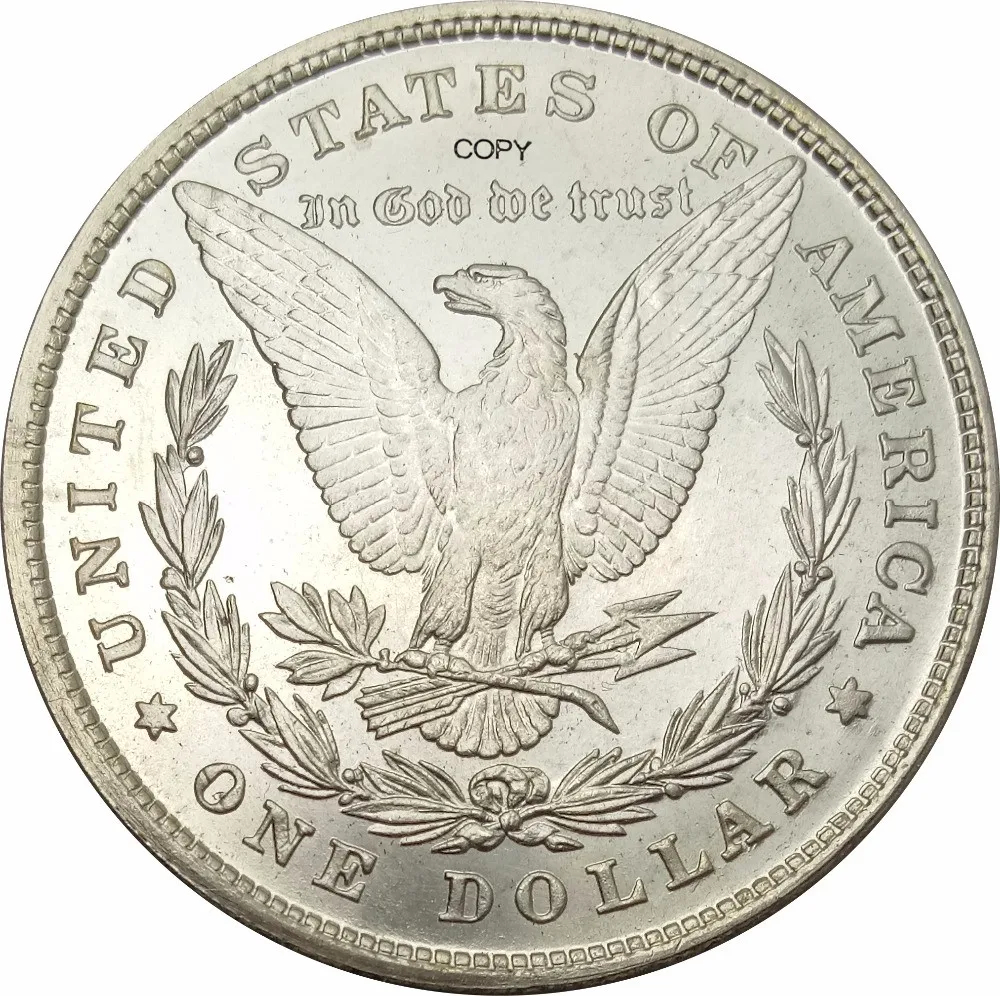 США 1878 Morgan один доллар 8 хвостовых перьев Мельхиор Посеребренная копия монет/Высокое качество