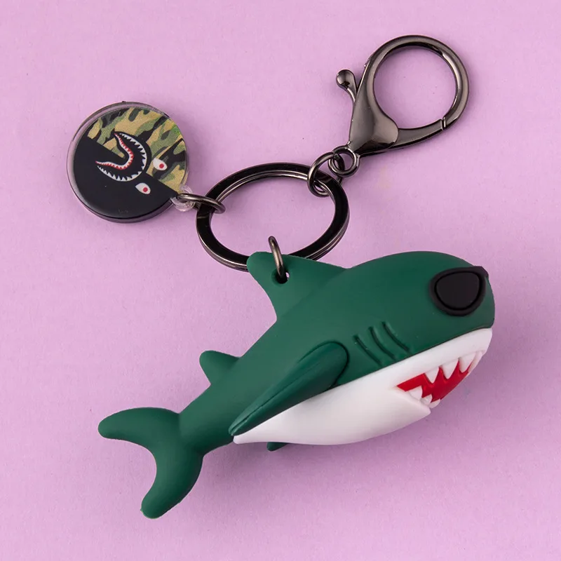 Брелок для ключей с животными из мультфильма силиконовый брелок акулой ПВХ